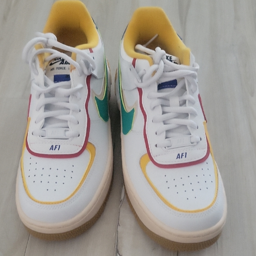 Nike Air Force 1 White Mult Colored Size 7 New